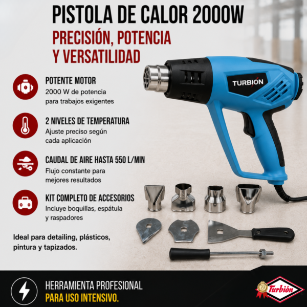 PISTOLA DE CALOR 2000W GAMMA TURBION