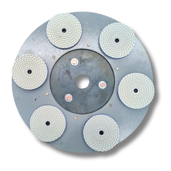 ACCESORIO PLATO MÚLTIPLE PARA PULIDORA PORTA METALES Y DISCOS DIAMANTADOS 6 HERRAMIENTAS